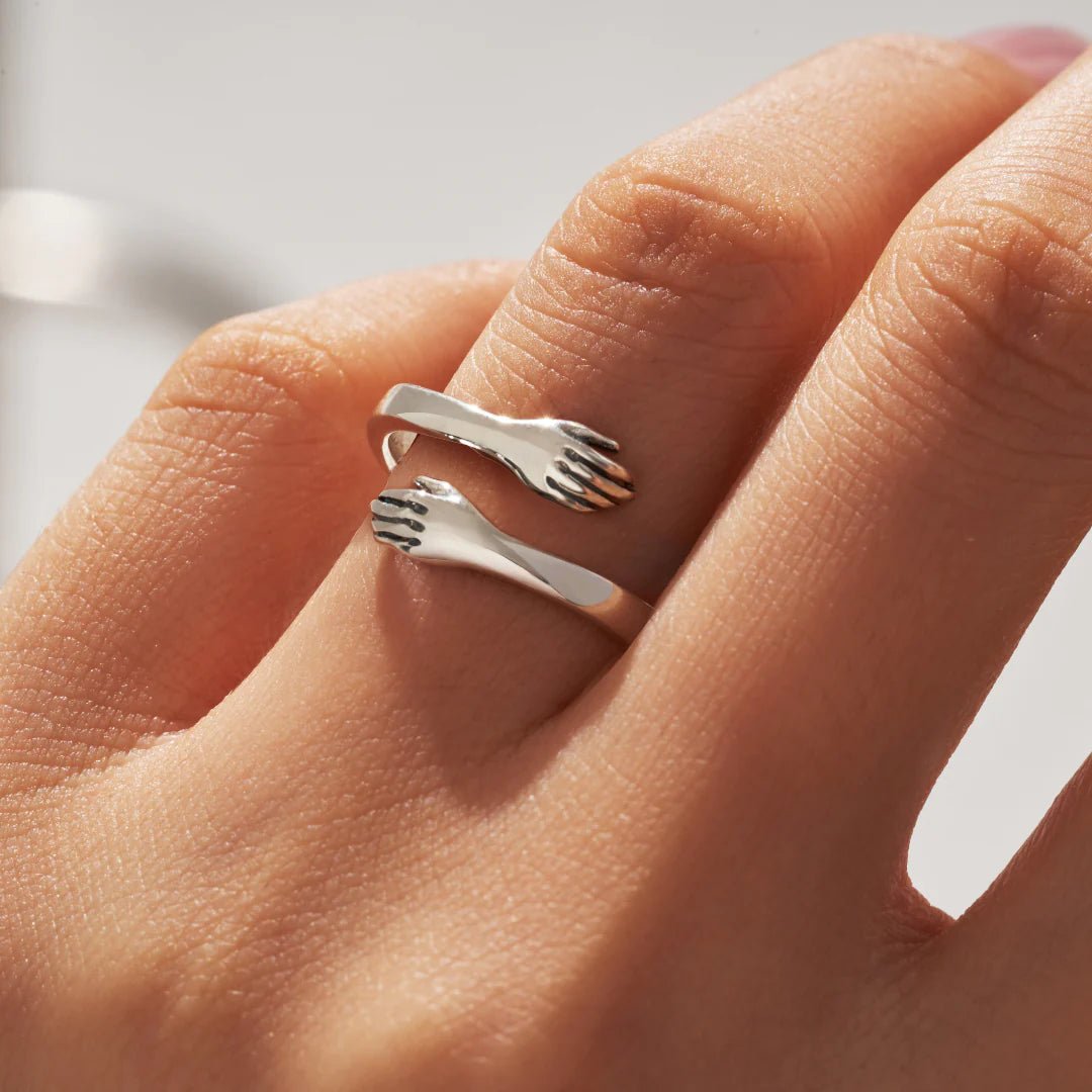 Buy Sterling Silver Love Hug Hand Ring | 925 | Online at Best Prices in  India - JioMart.